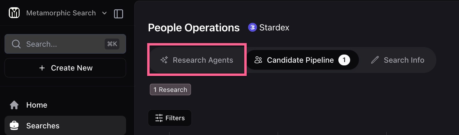 Where to find Research Agents — screenshot 1