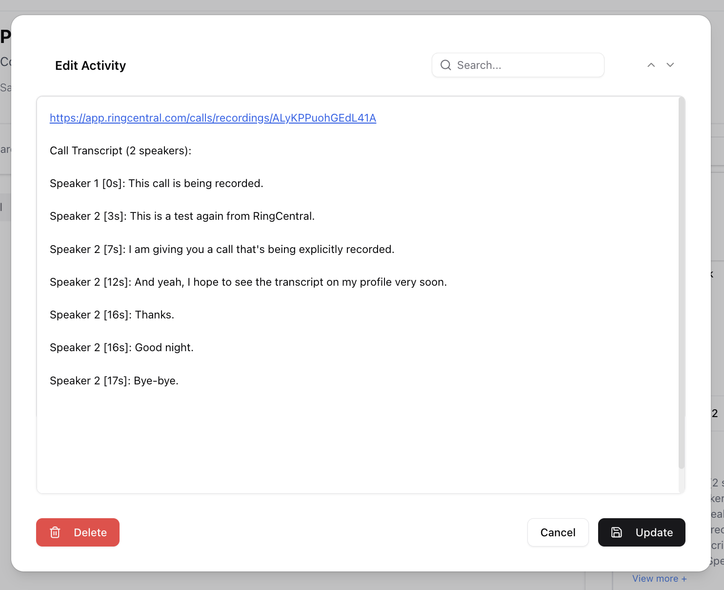 RingCentral Transcripts — screenshot 5
