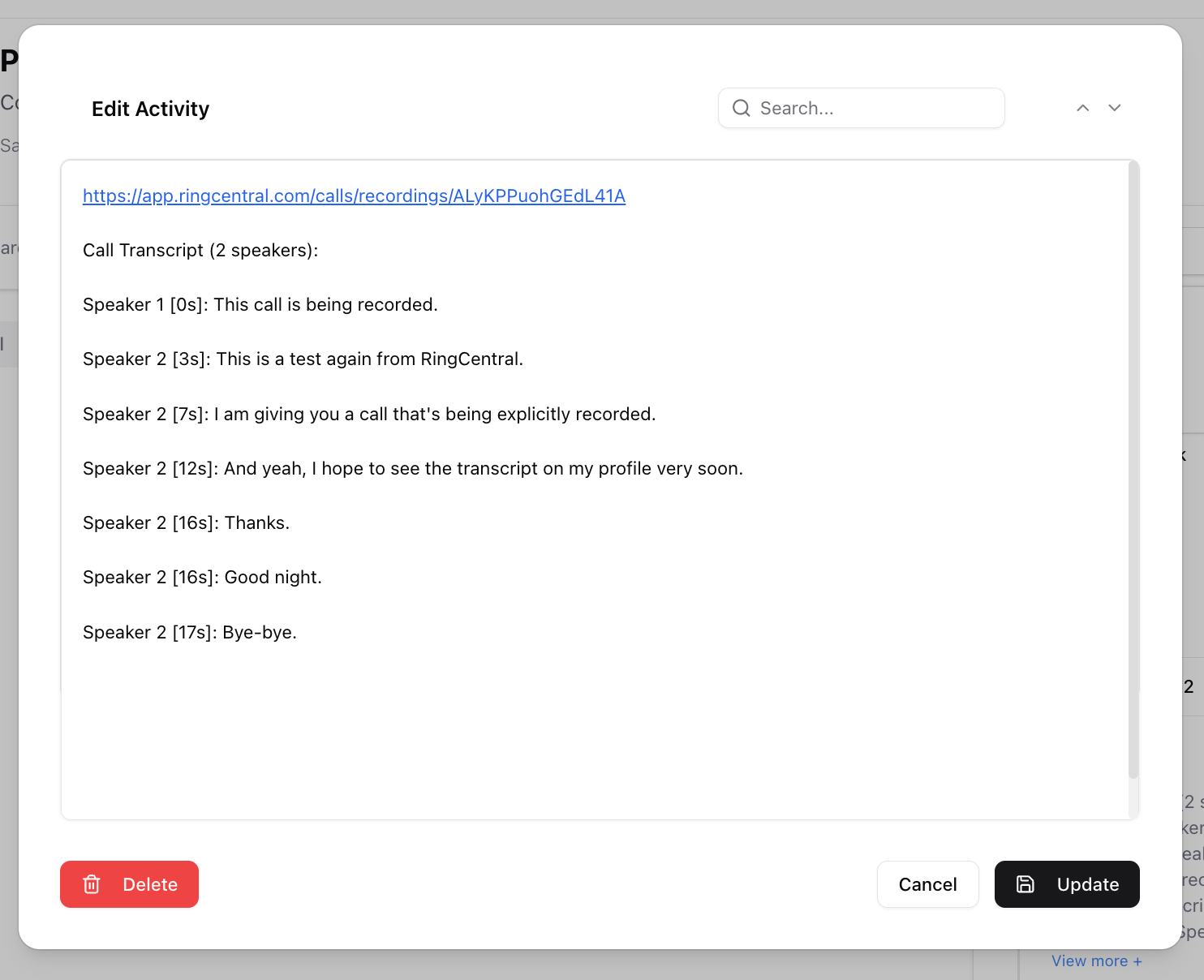 RingCentral Transcripts — screenshot 5