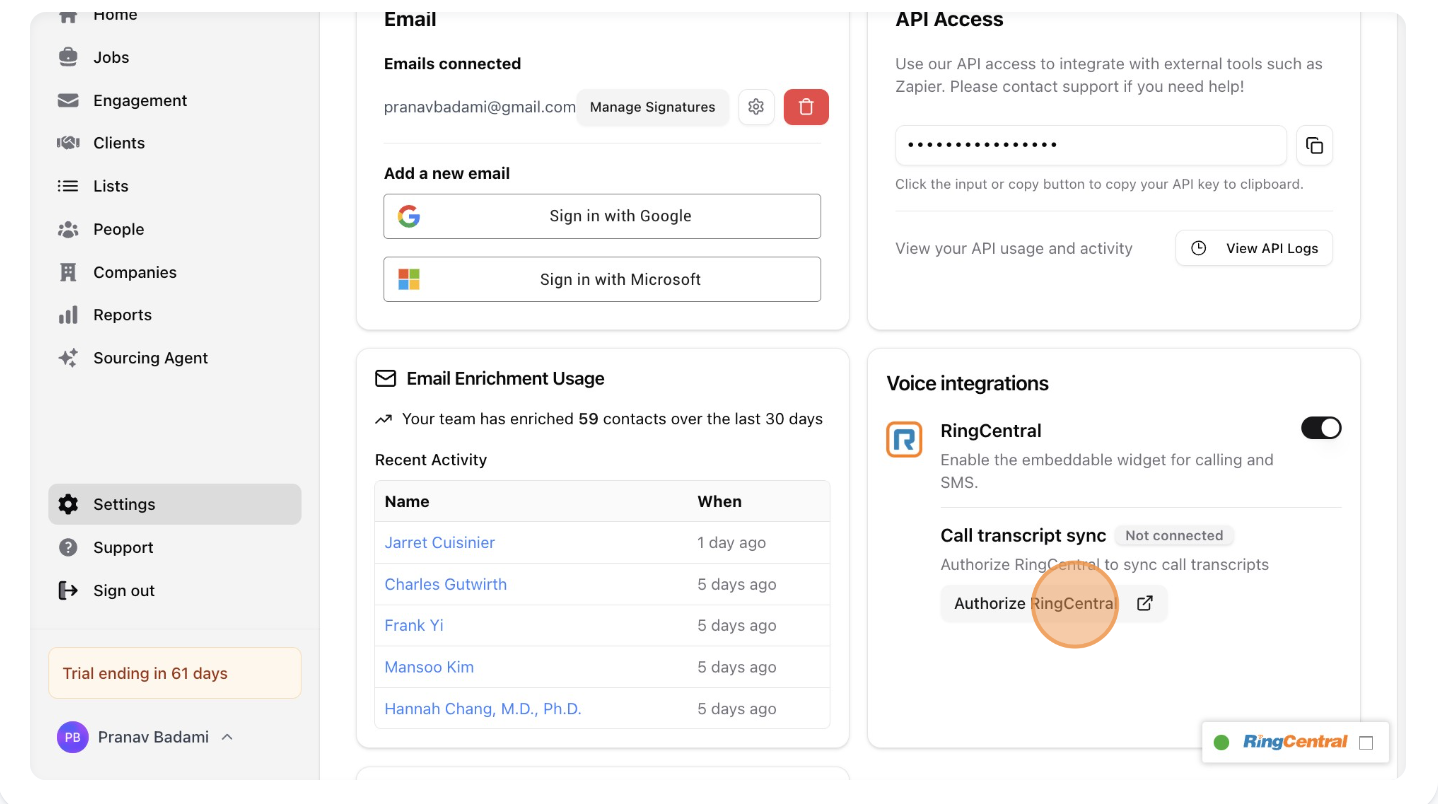 RingCentral Transcripts — screenshot 1