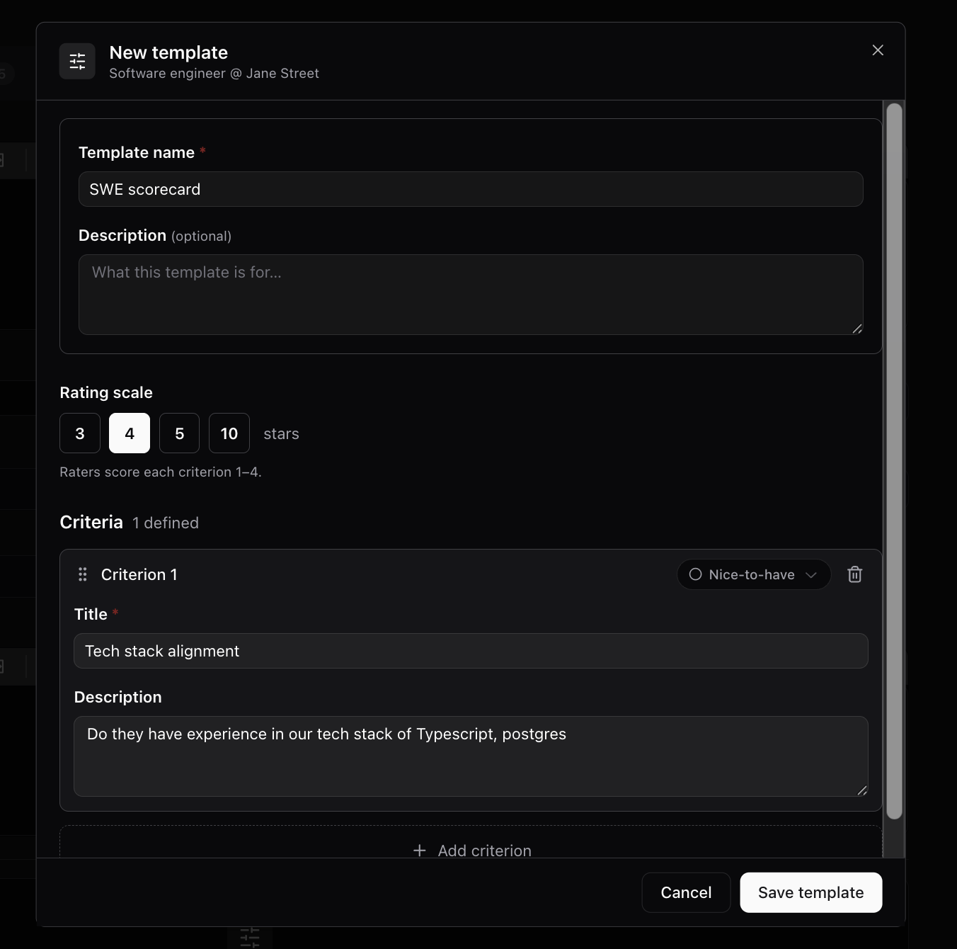 Add a Scorecard to a Search — screenshot 2