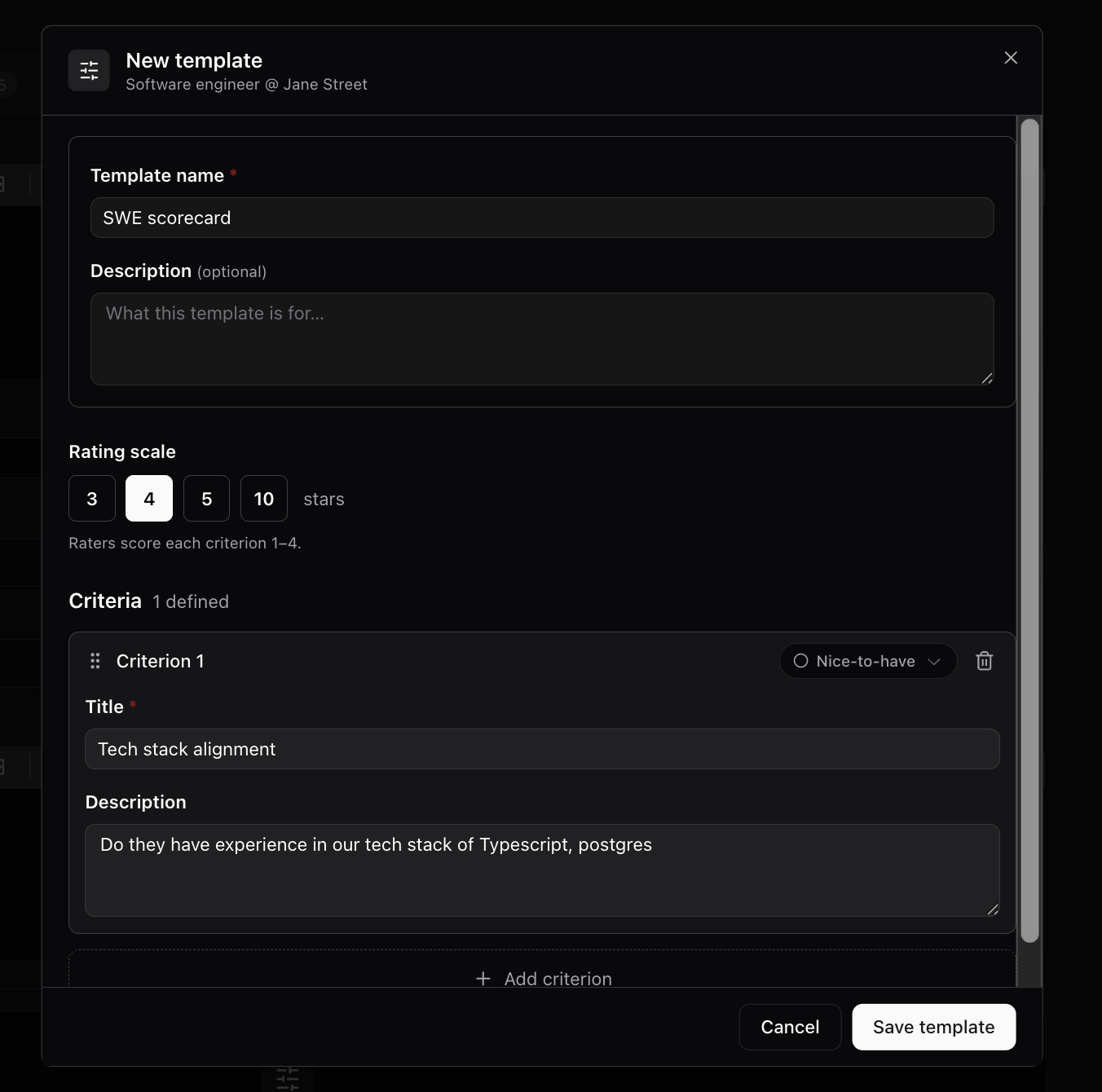Add a Scorecard to a Search — screenshot 2