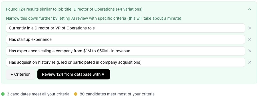 Search from inside a job (hero path) — screenshot 2