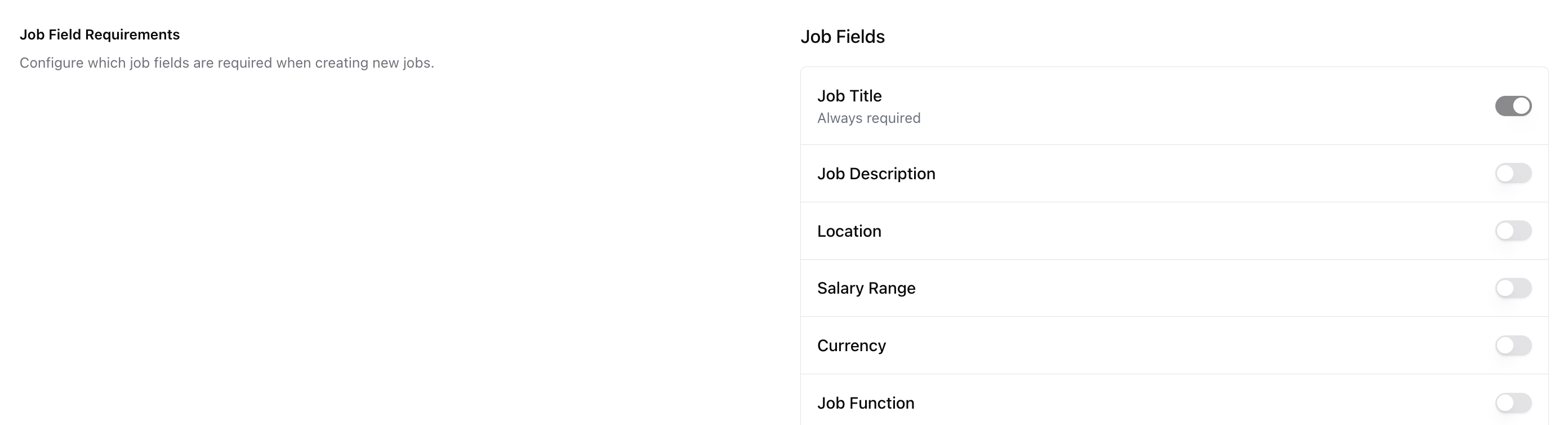 Setting up a job — screenshot 1