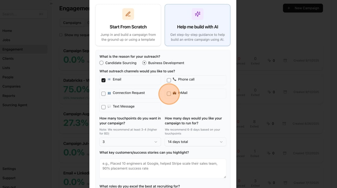 Setting up your multi-step outreach campaign — screenshot 5