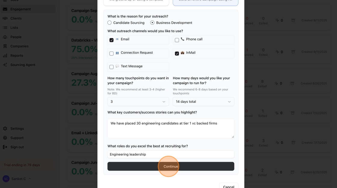 Setting up your multi-step outreach campaign — screenshot 7