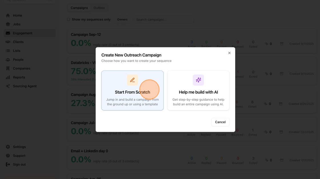 Setting up your multi-step outreach campaign — screenshot 3
