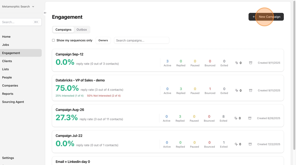 Setting up your multi-step outreach campaign — screenshot 2