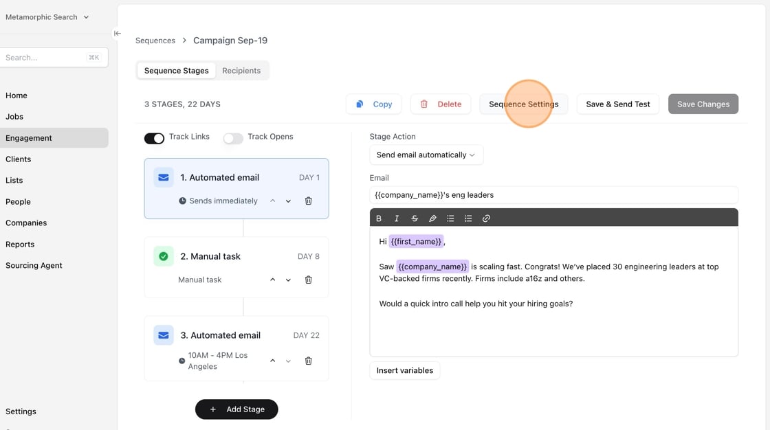 Setting up your multi-step outreach campaign — screenshot 12