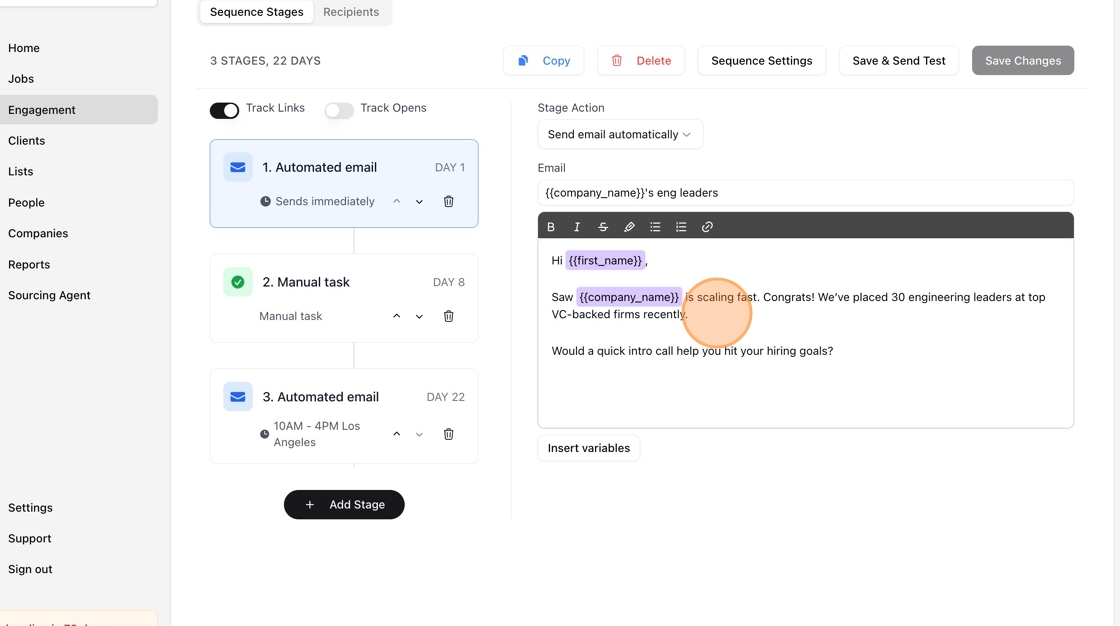 Setting up your multi-step outreach campaign — screenshot 9