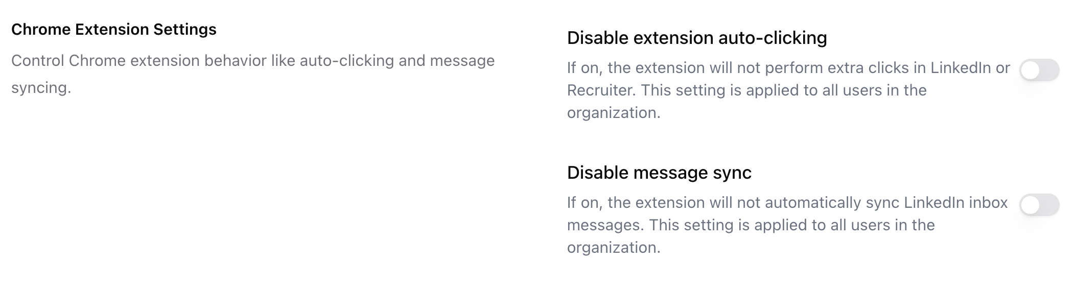 Org Compliance Chrome Extension Settings