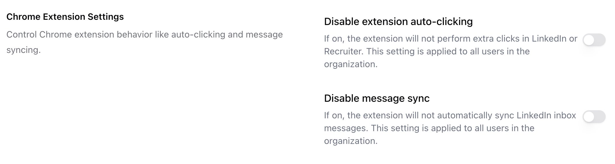 Org Compliance Chrome Extension Settings