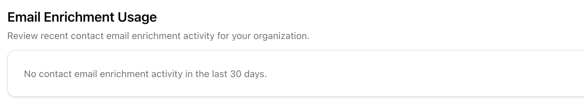 Organization Data Enrichment usage