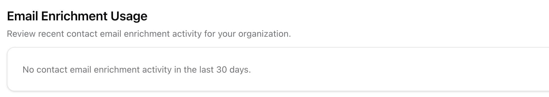 Organization Data Enrichment usage