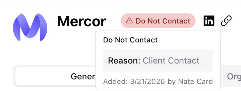Marking a company as Do Not Contact — screenshot 3