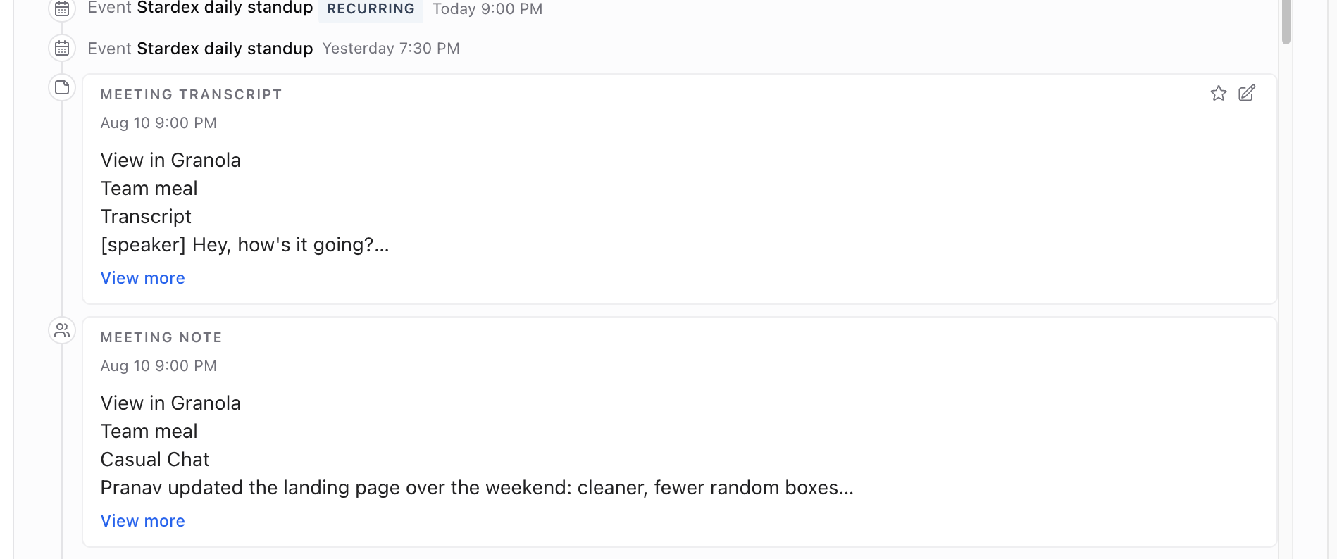 How synced notes show up on a candidate's profile — screenshot 10