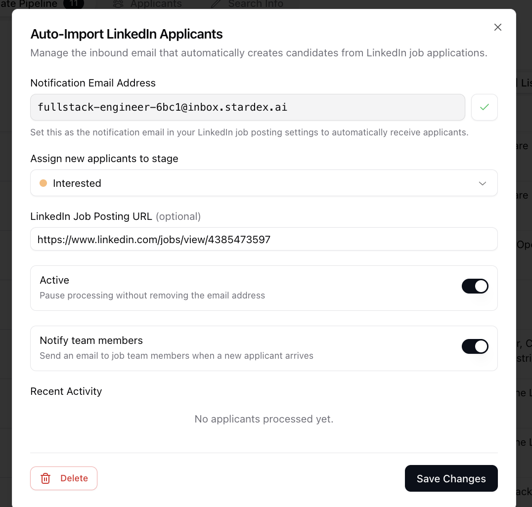 LinkedIn Job Ad Responses — screenshot 3