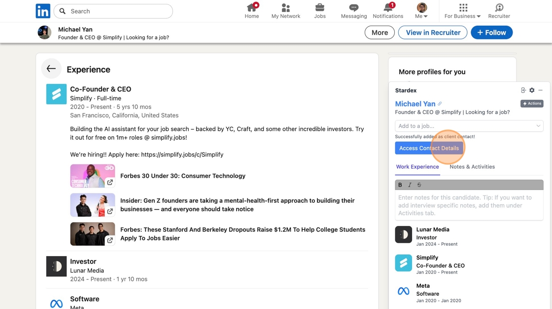 One-click sourcing via Chrome extension — screenshot 5