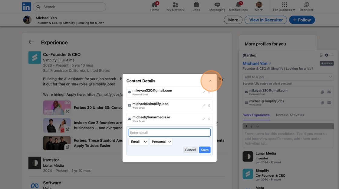 One-click sourcing via Chrome extension — screenshot 7