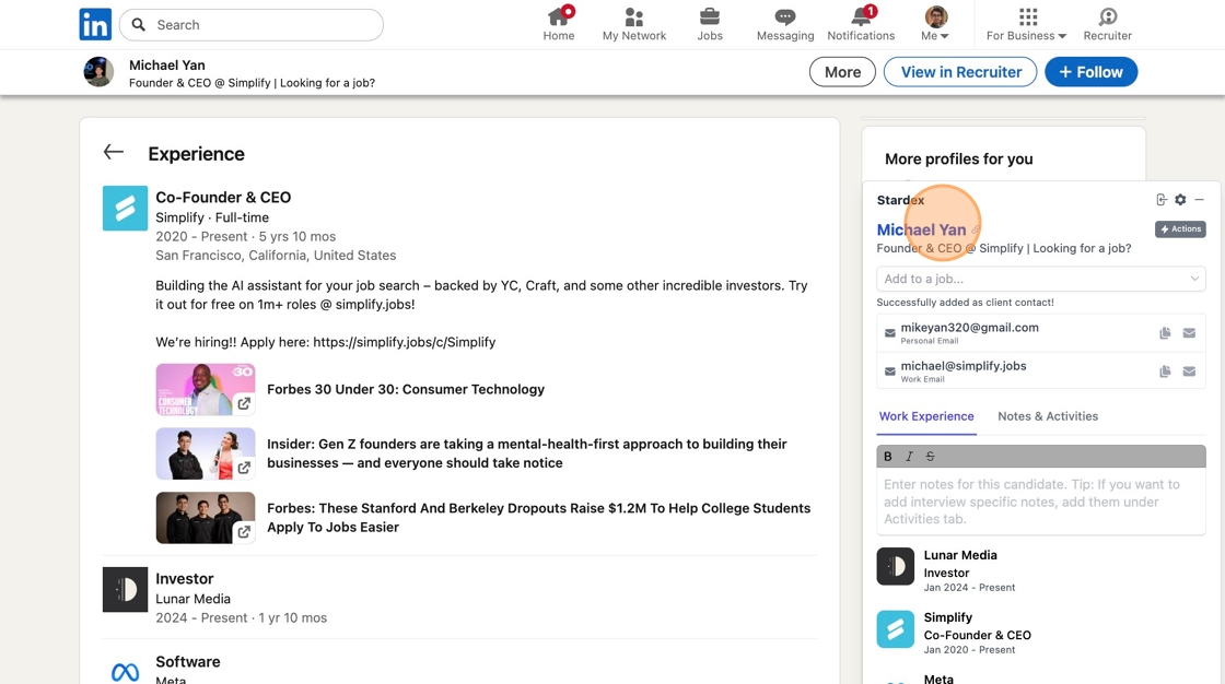 One-click sourcing via Chrome extension — screenshot 9
