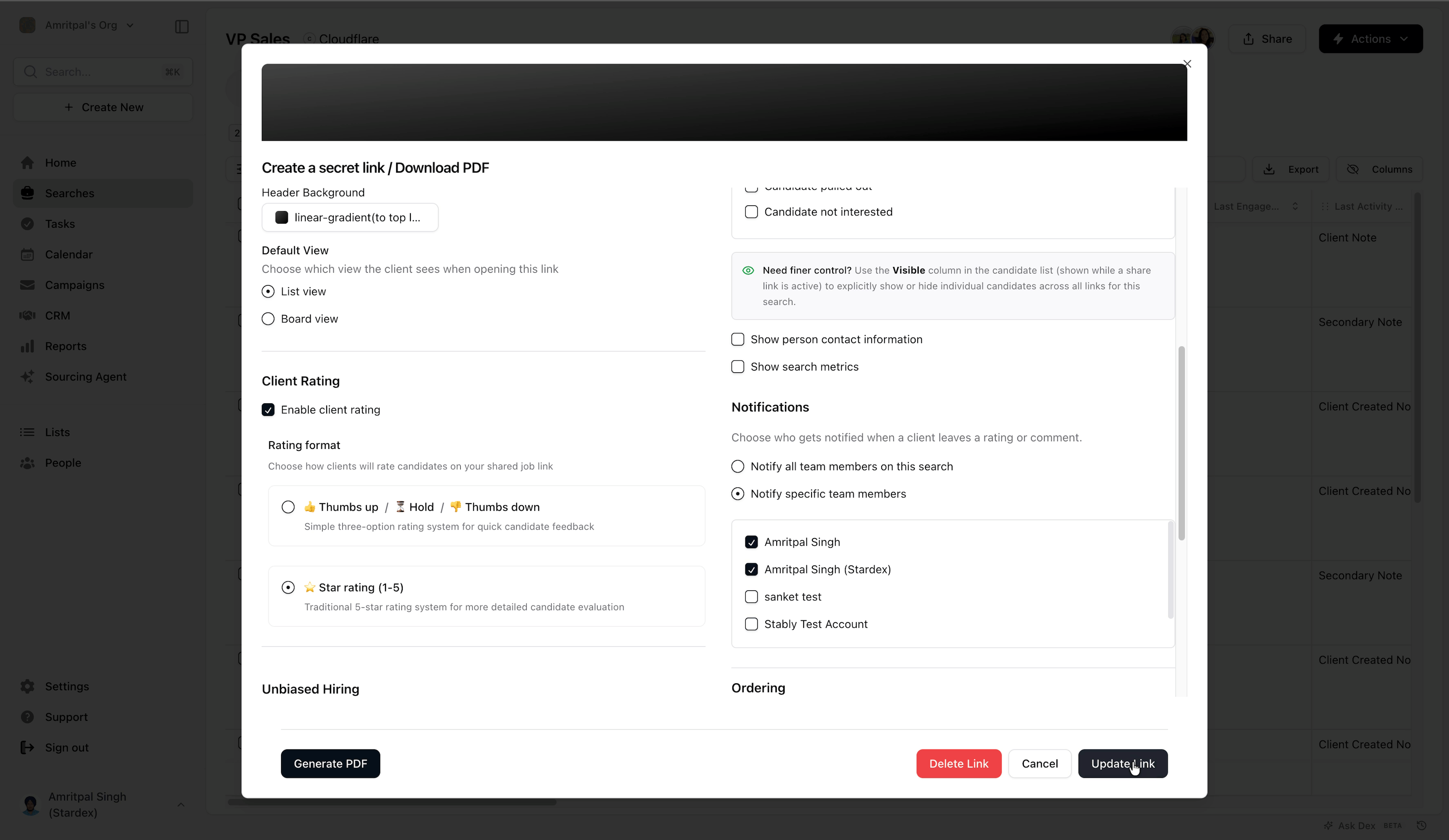 Choose who gets notified — screenshot 13