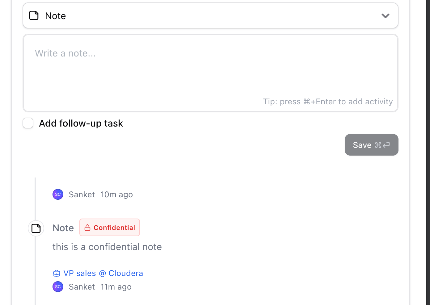 Opening a profile from inside the search → confidential — screenshot 4