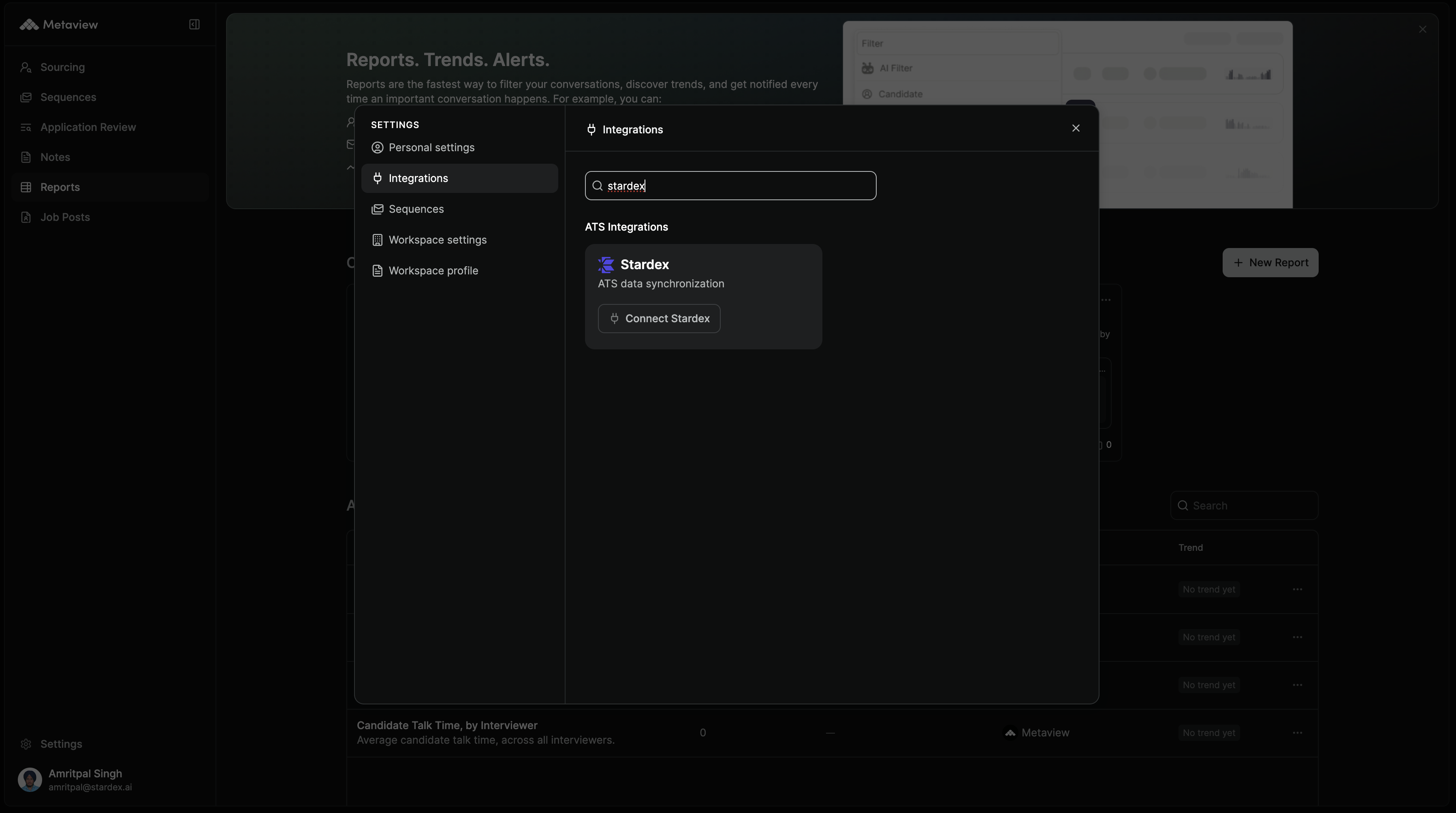 3. Connect Stardex in Metaview — screenshot 3