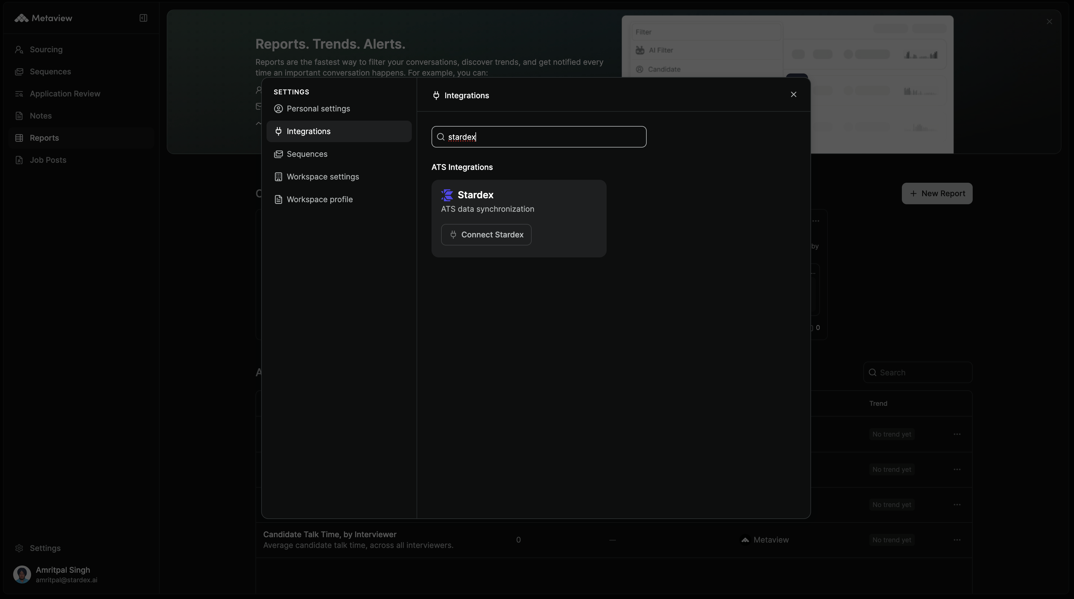 3. Connect Stardex in Metaview — screenshot 3