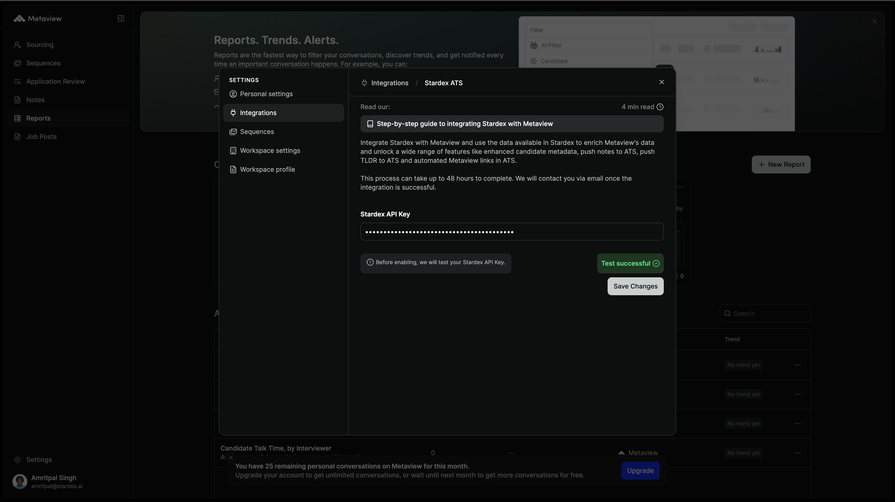 4. Paste and test your key — screenshot 4