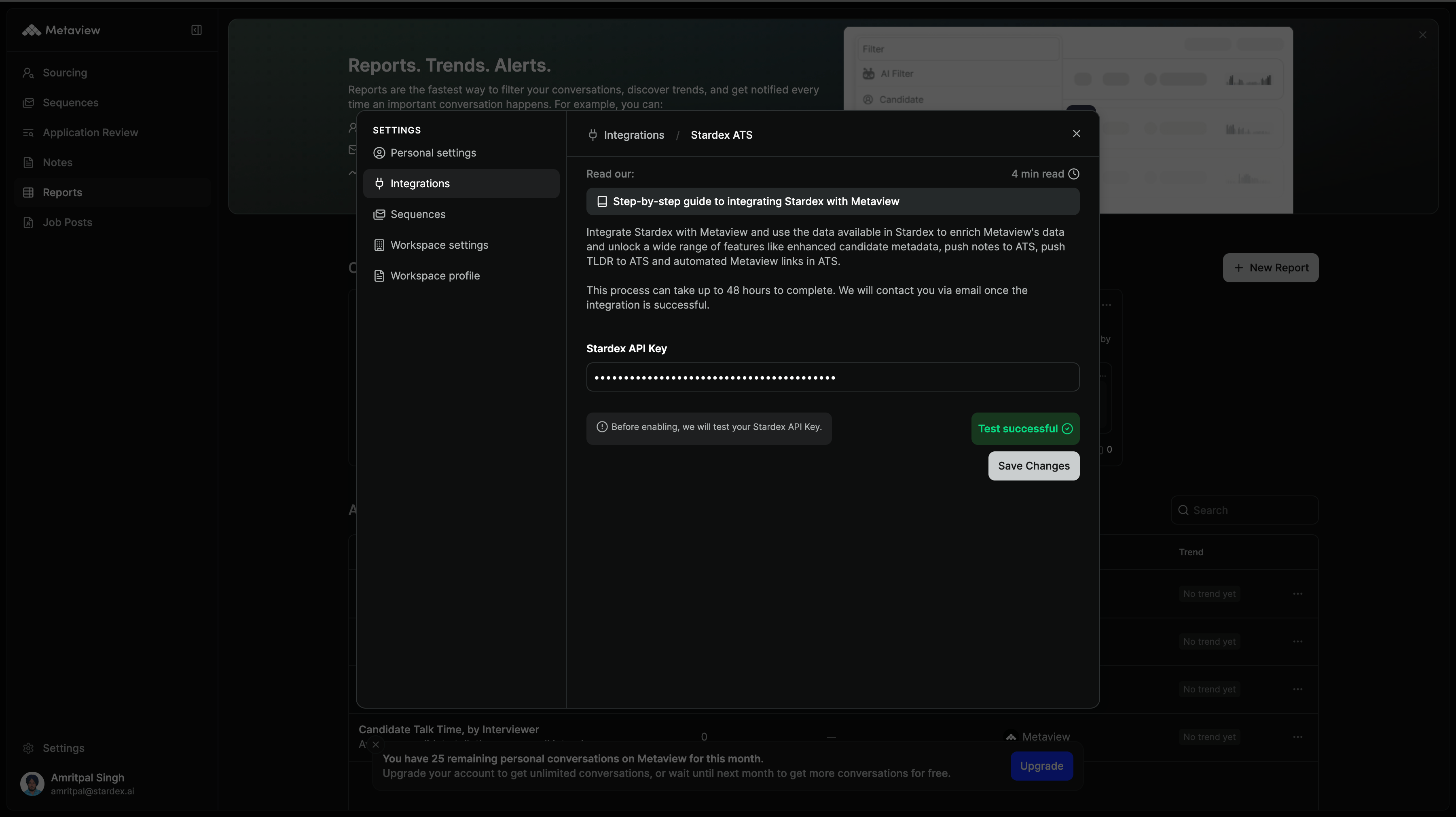 4. Paste and test your key — screenshot 4