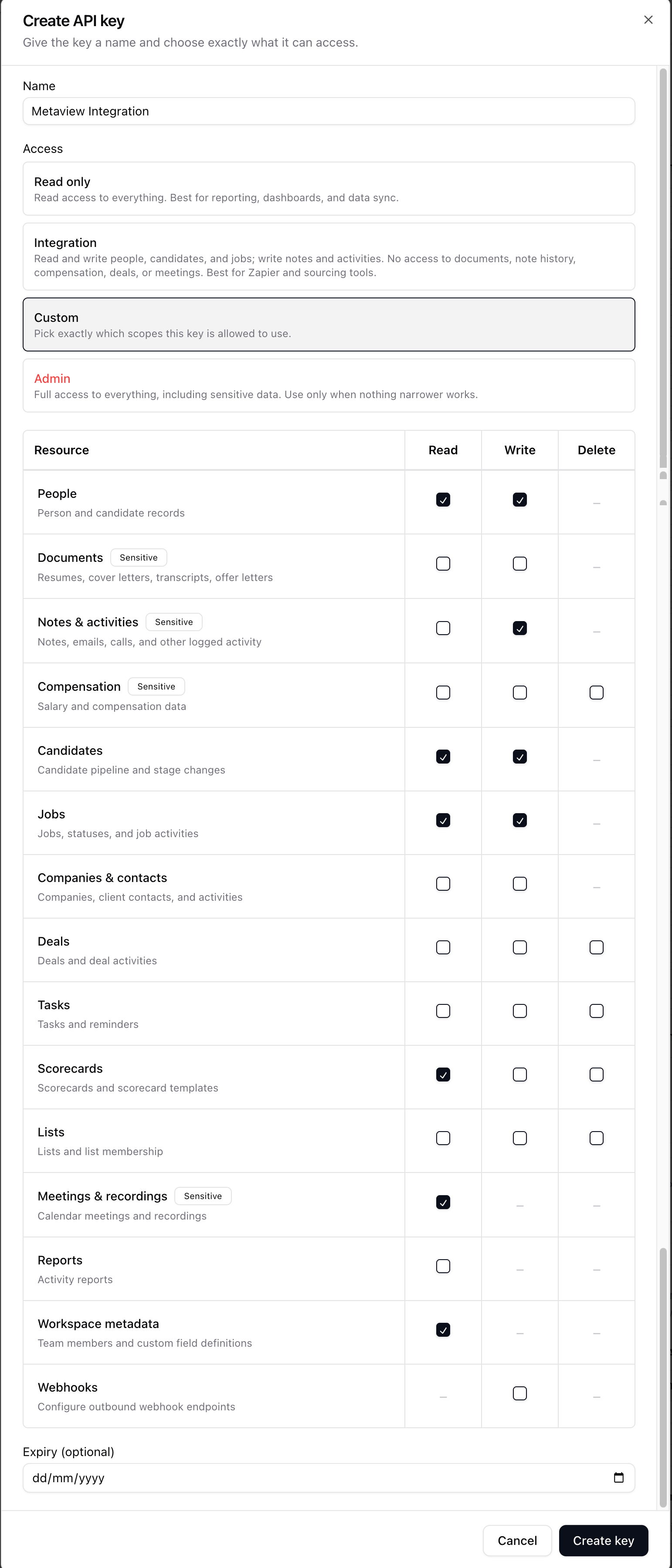 1. Create an API key in Stardex — screenshot 1