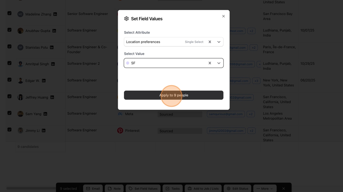 Bulk tagging custom fields — screenshot 13