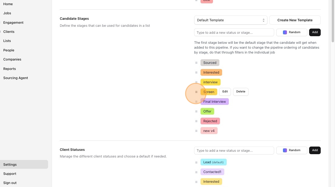 Customize job pipeline stages — screenshot 2