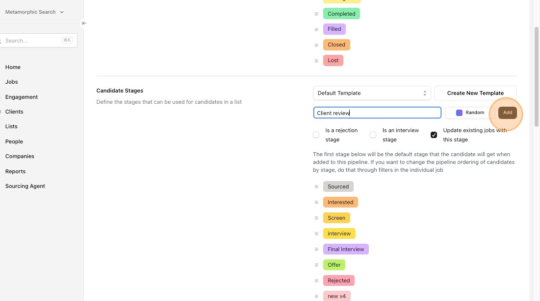 Customize job pipeline stages — screenshot 5