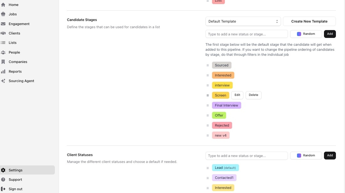 Customize job pipeline stages — screenshot 1