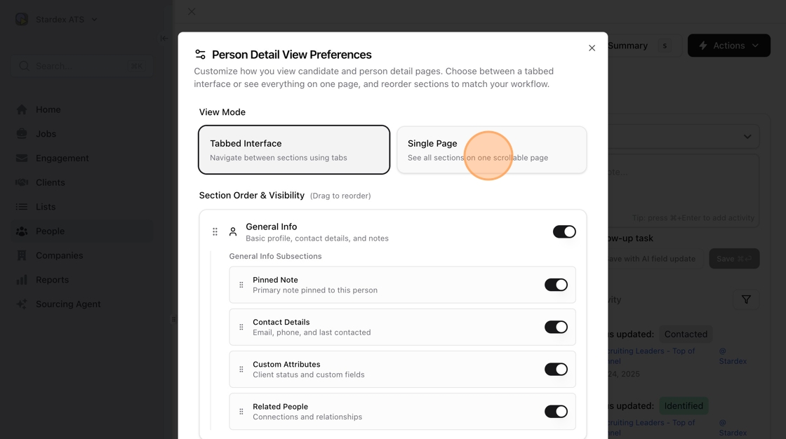 Customize profile view — screenshot 3