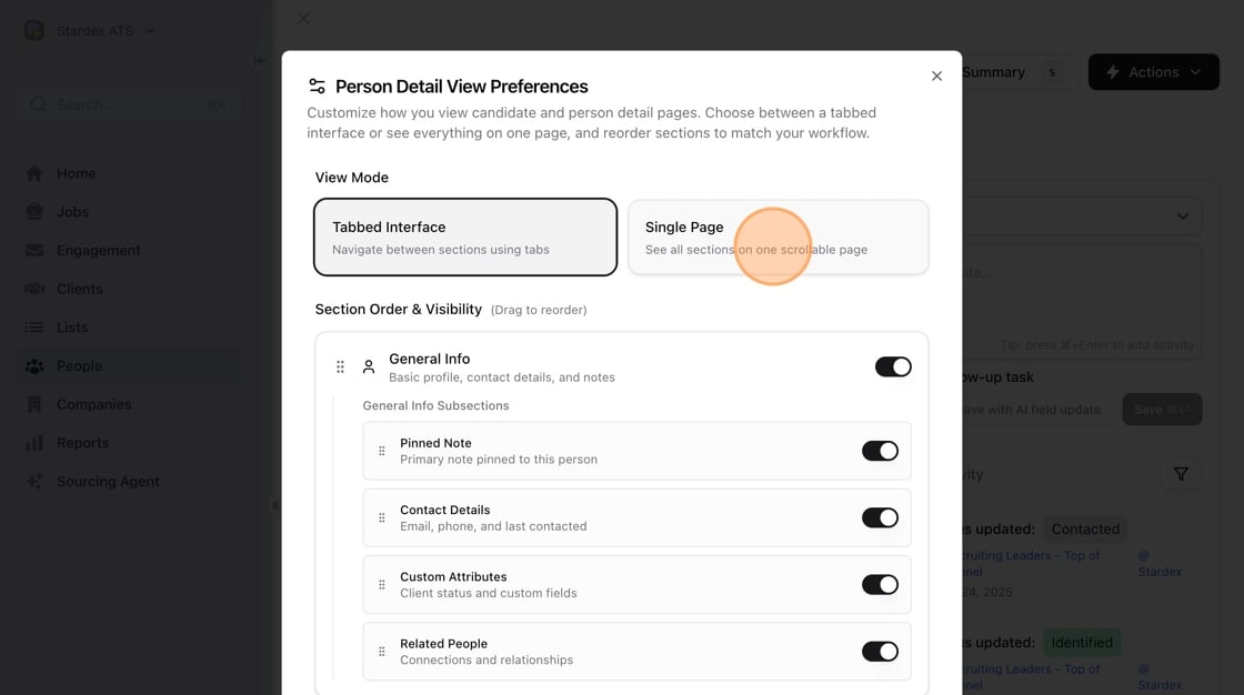 Customize profile view — screenshot 3