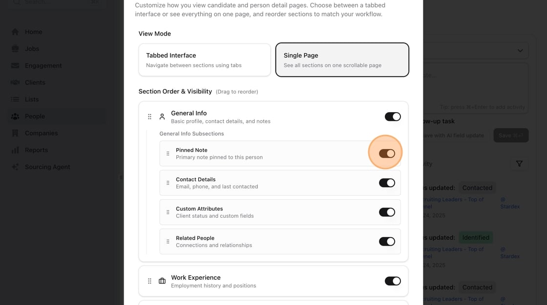 Customize profile view — screenshot 4