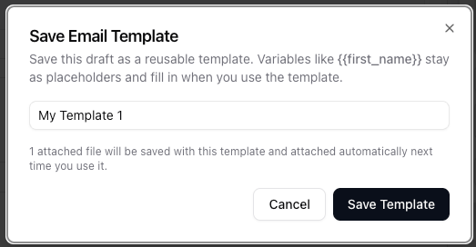 Saving a draft as a reusable template — screenshot 5