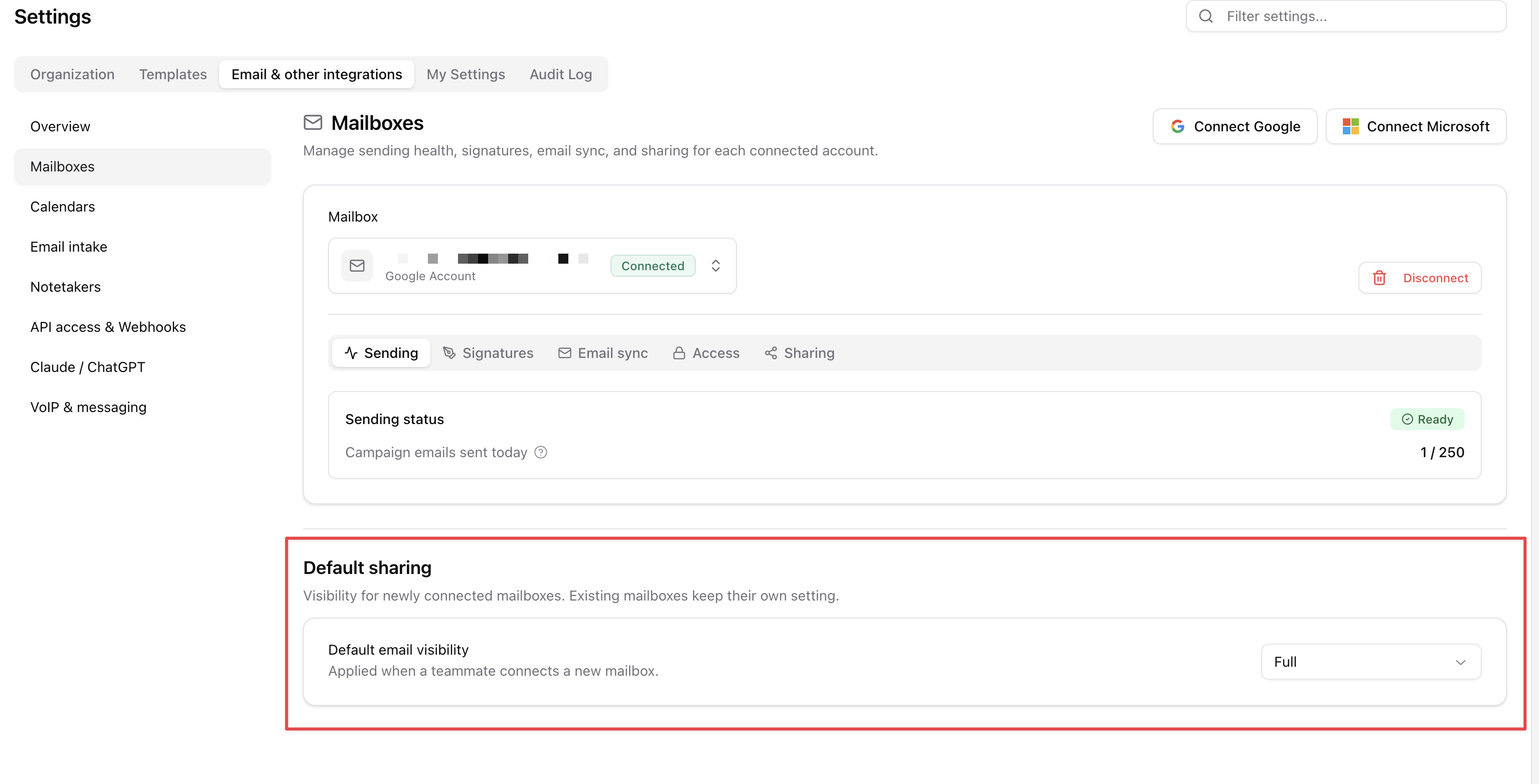 Defaults for new connections — screenshot 5