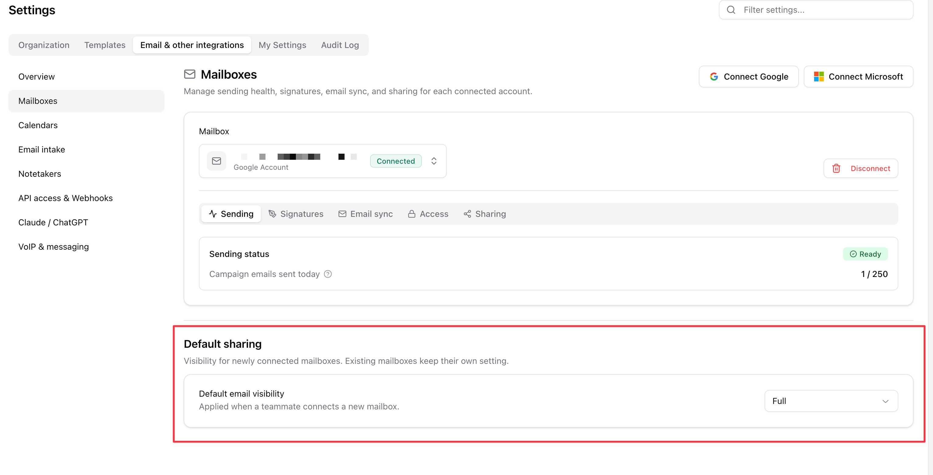 Defaults for new connections — screenshot 5