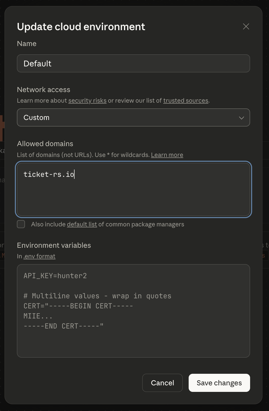Configure allowed domains in Claude Code settings