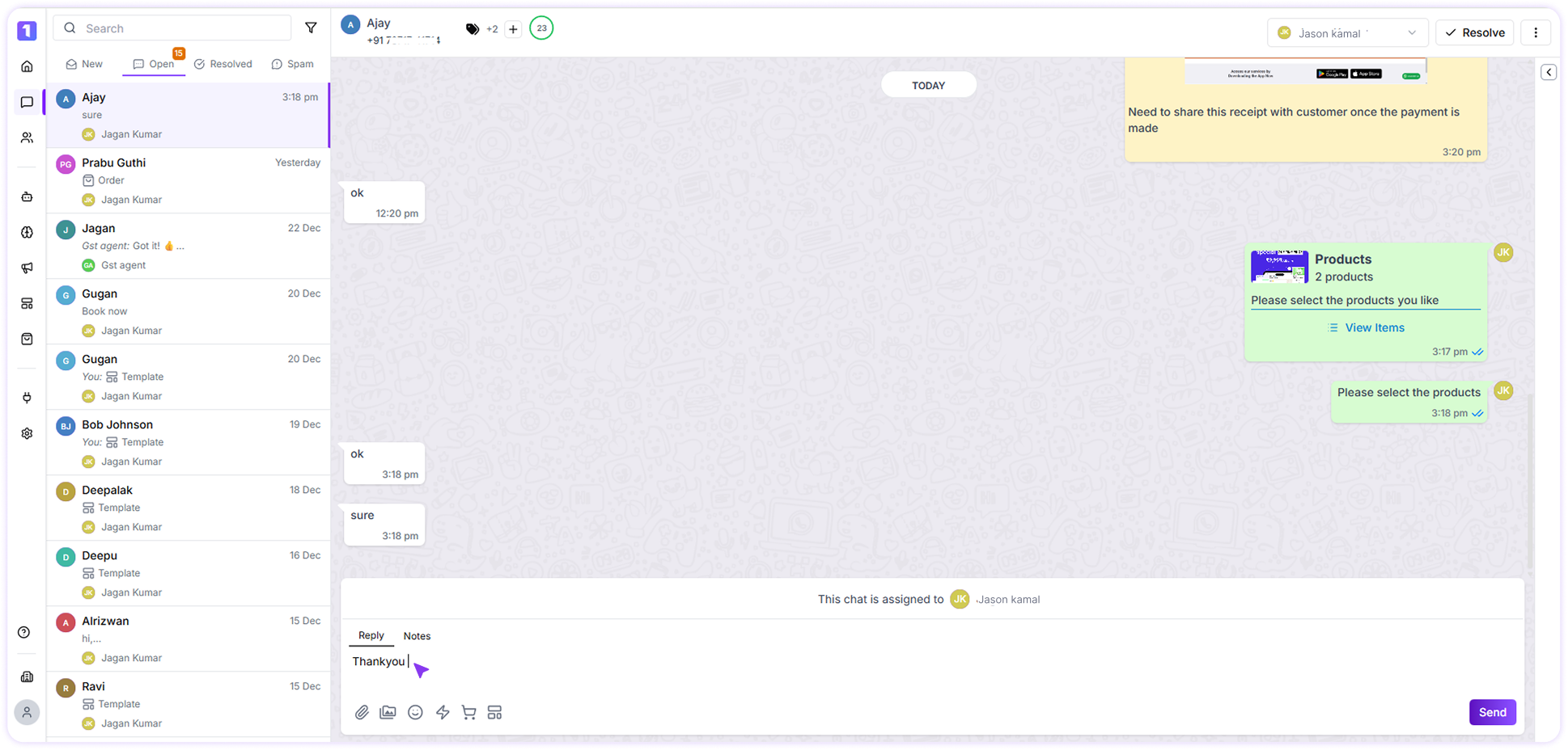 Responding Customer Message