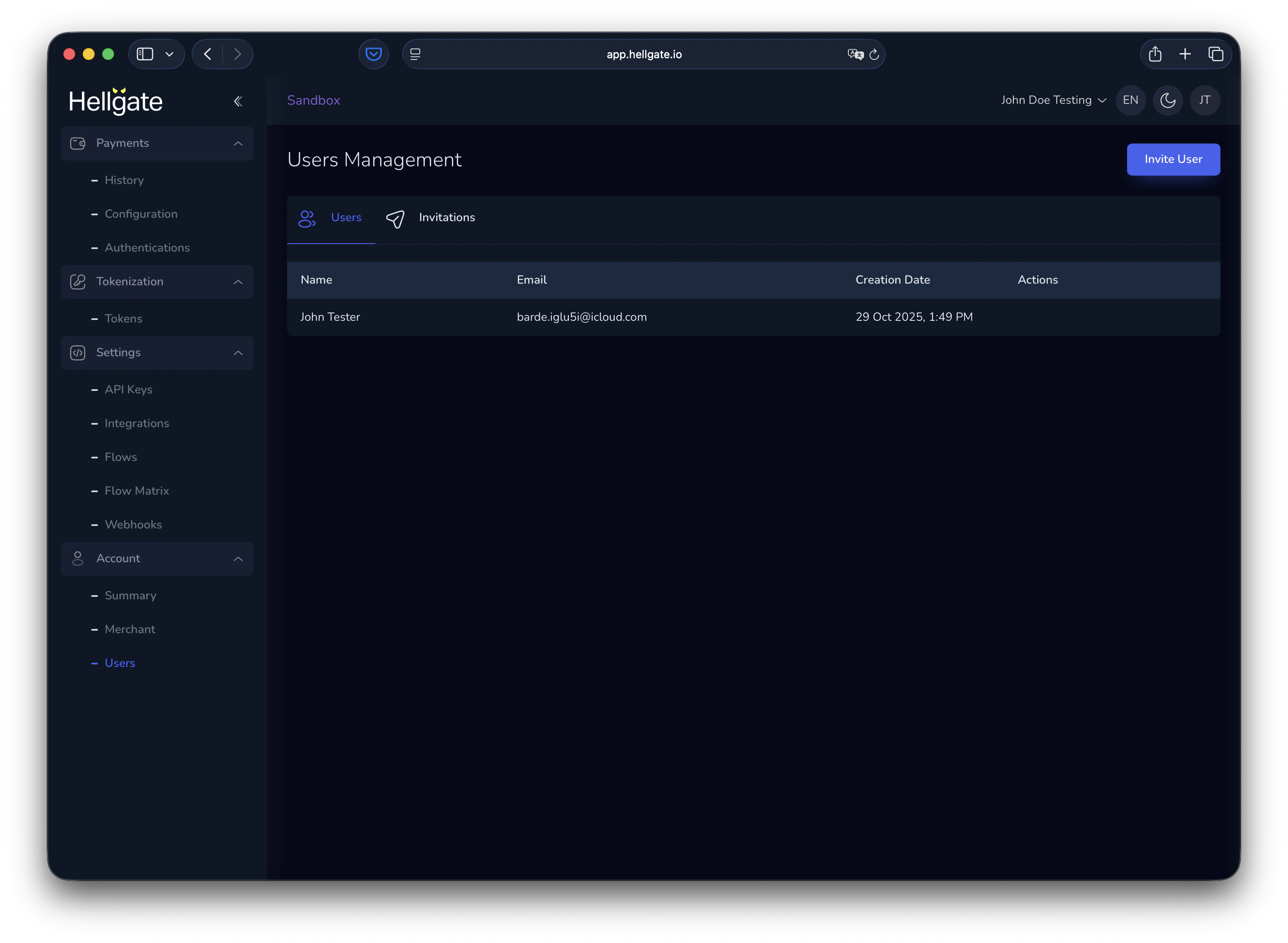 Users list