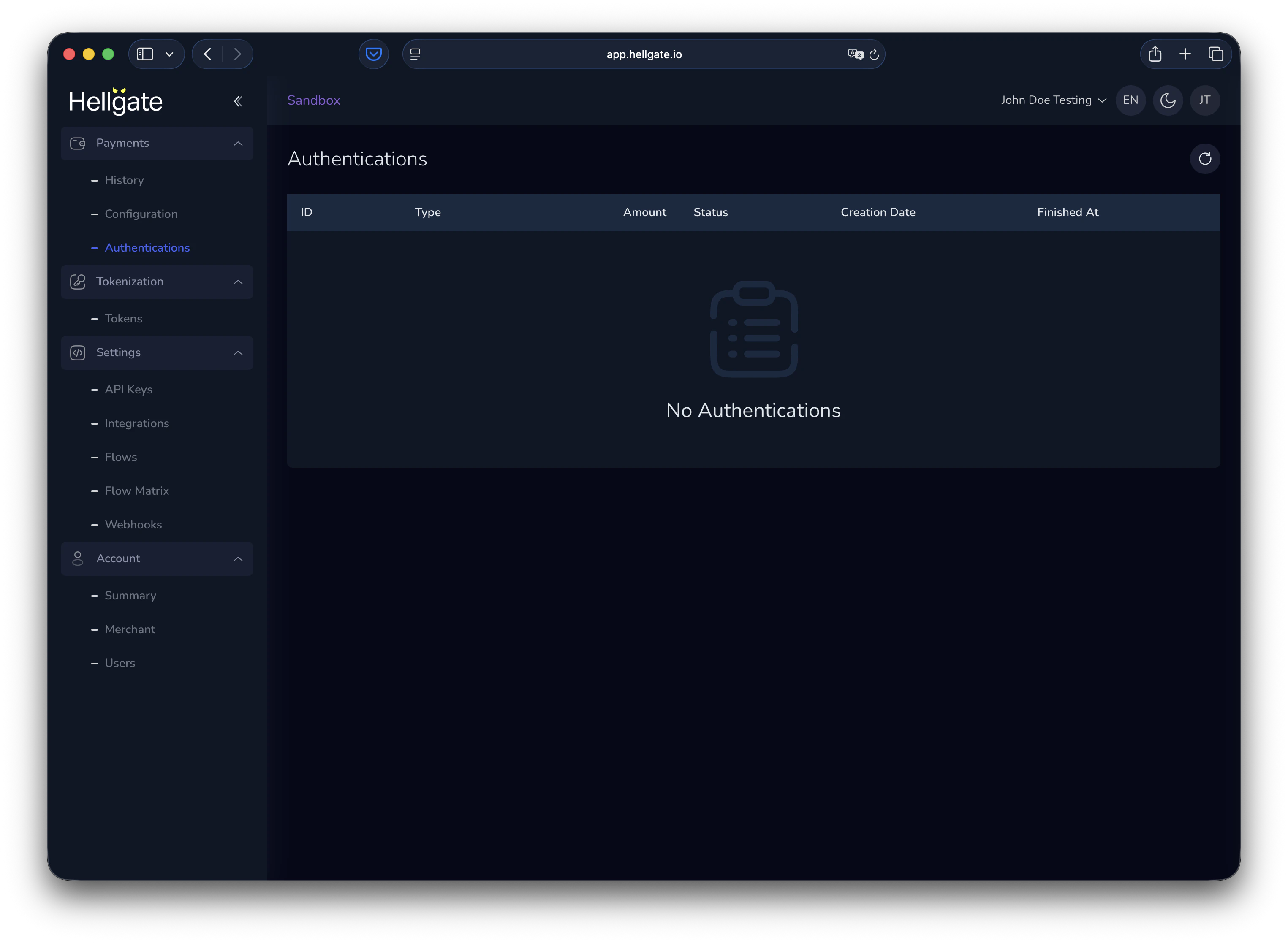 Authentications overview in Commerce Dashboard