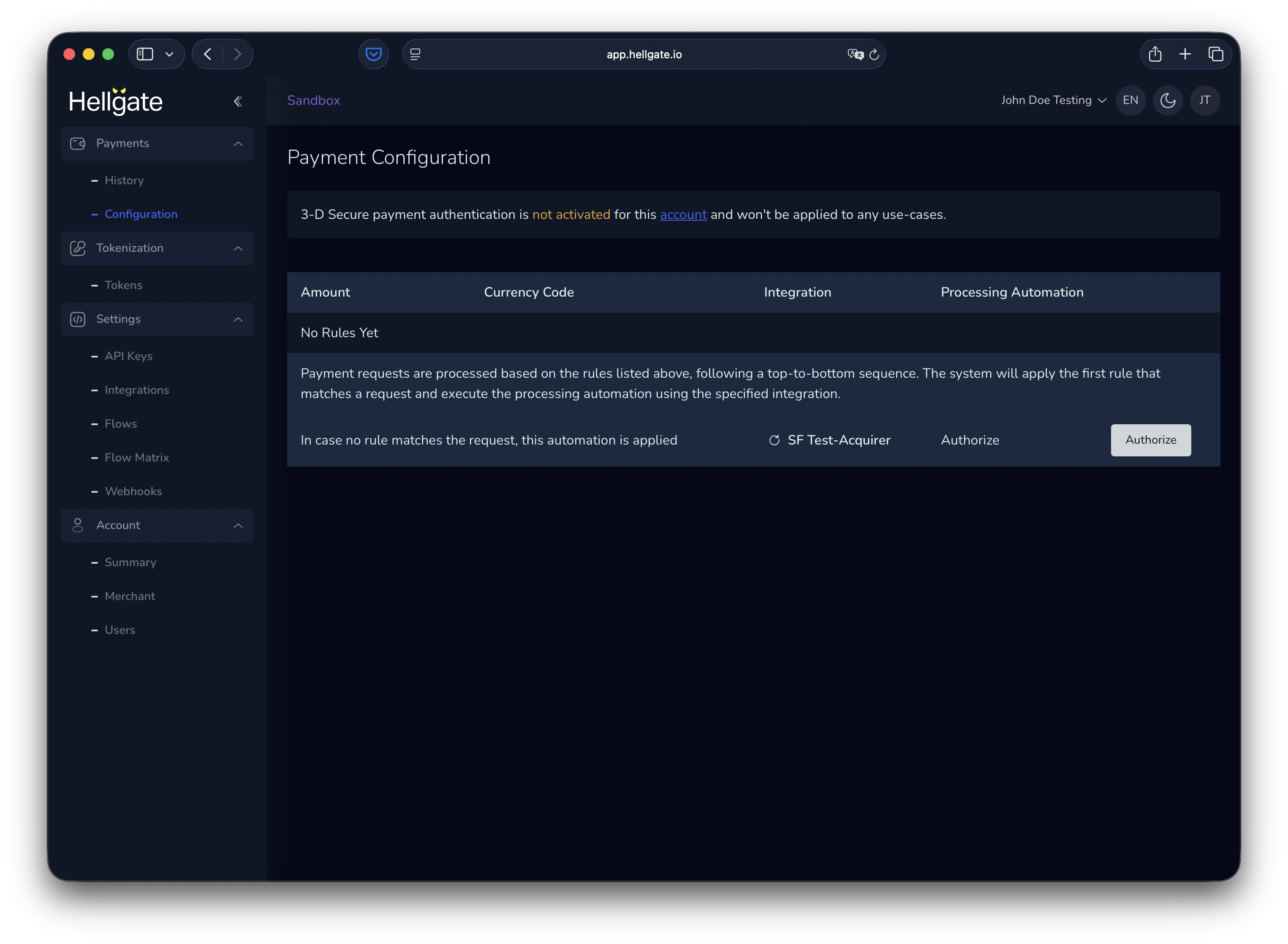 Payment configuration overview