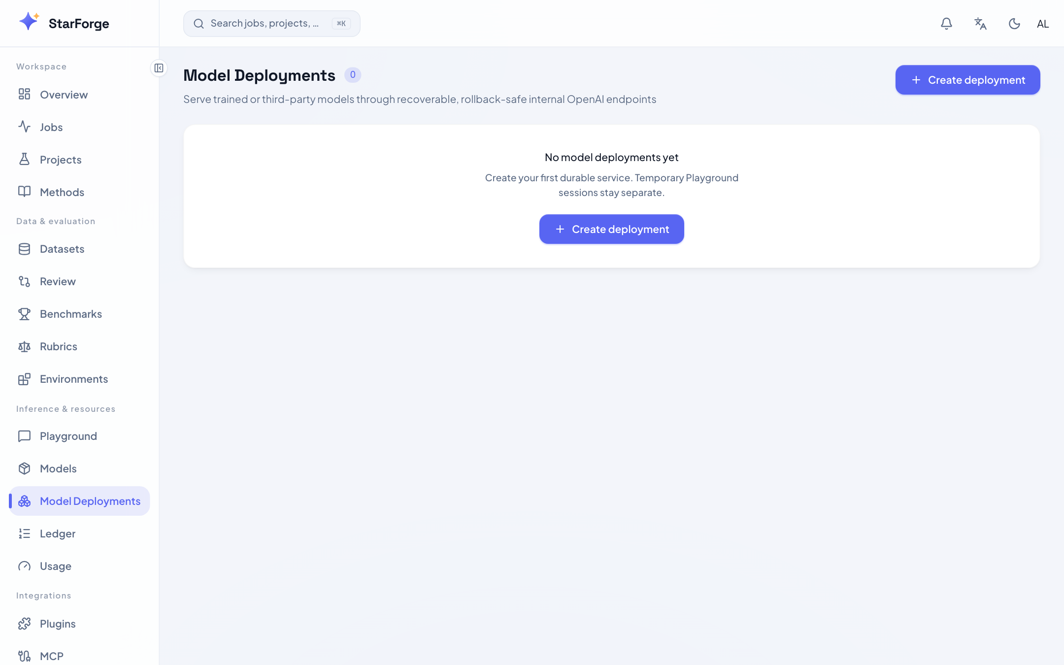 StarForge model deployments