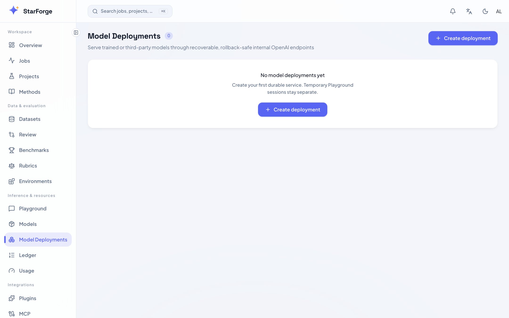 StarForge model deployments