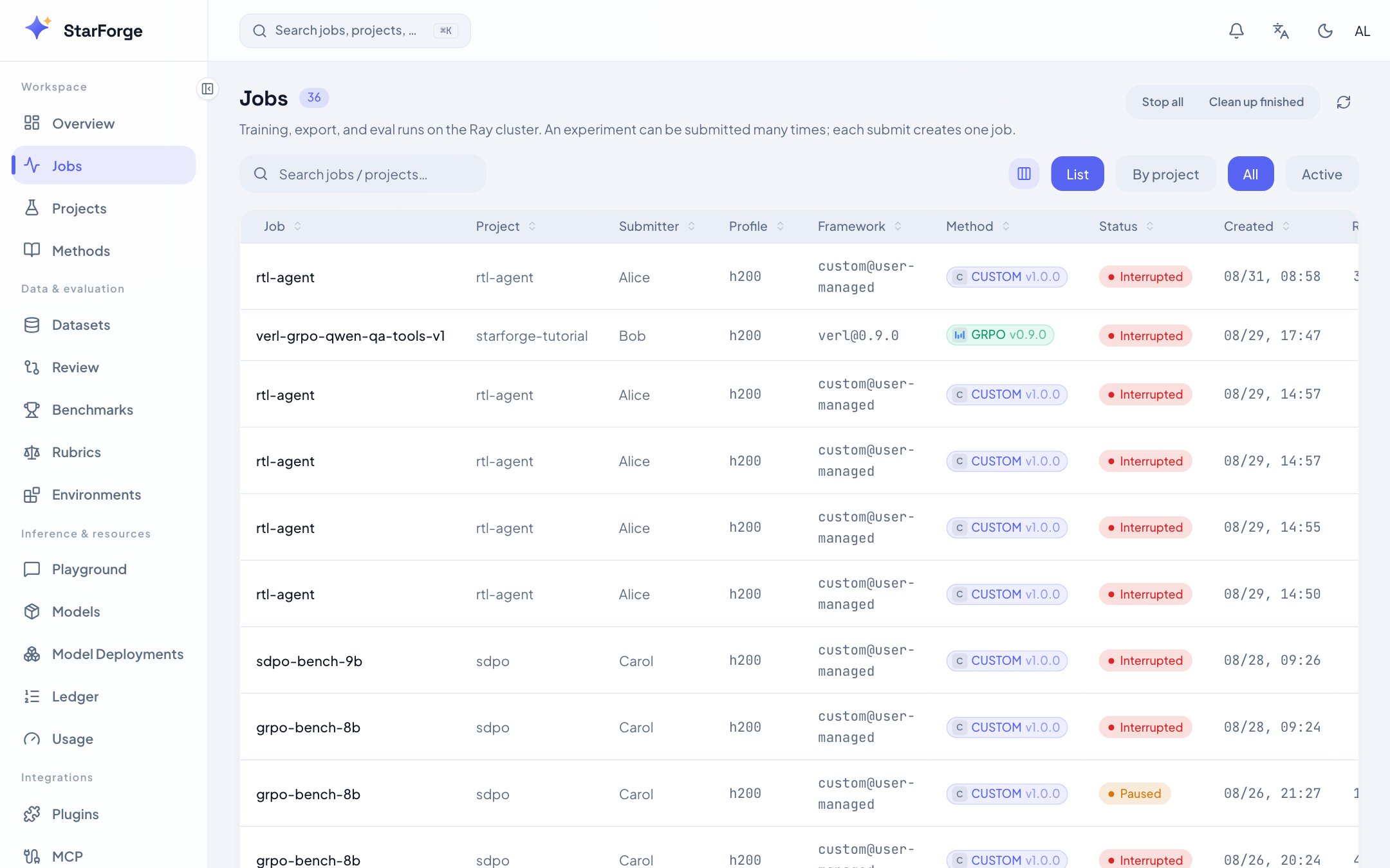 StarForge jobs list
