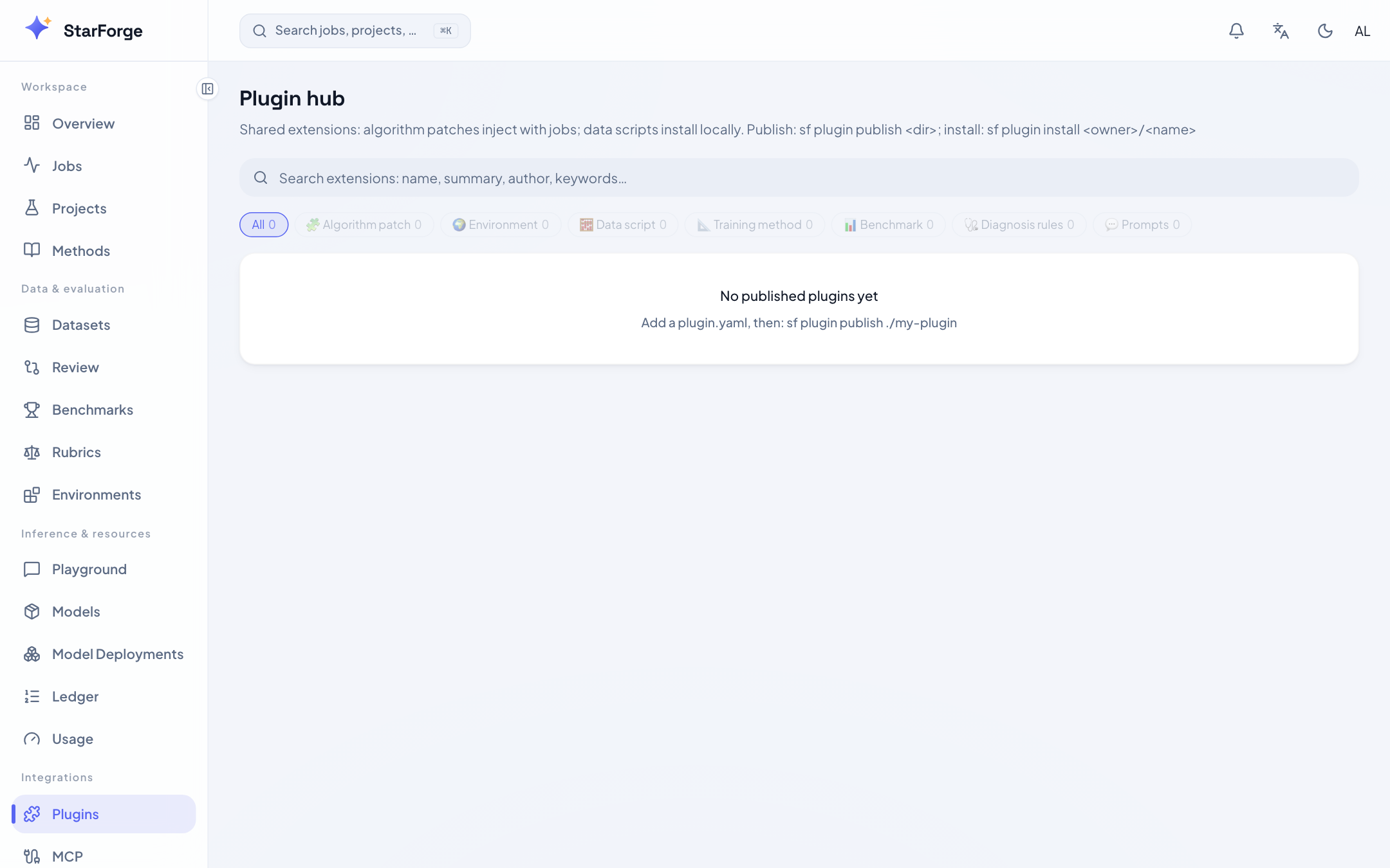 StarForge plugins page